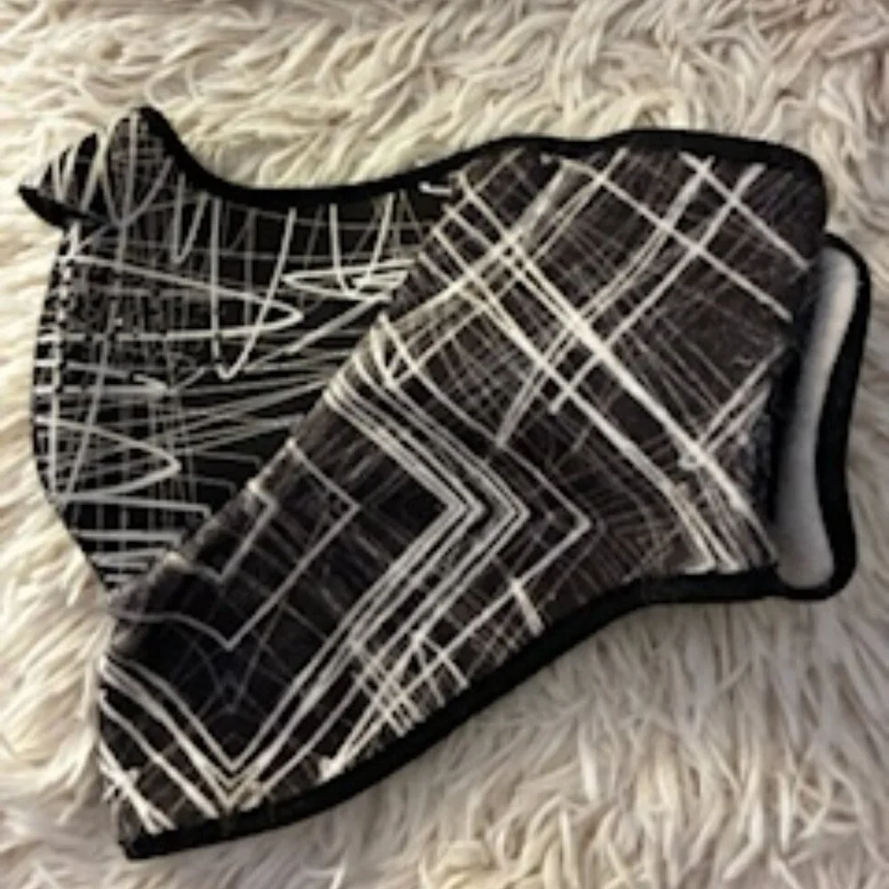 Black & white Face Mask for outdoor protection while skiing or riding.